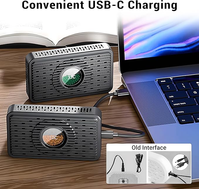 2-Pack Reusable Desiccant Dehumidifier with 70g Silica Gel, Portable Moisture Absorber for Gun Safe, Camera Lens Electronic Dry Cabinet, 3D Printer Filaments Storage & Guitar Bag, USB-C Charging - Image 5