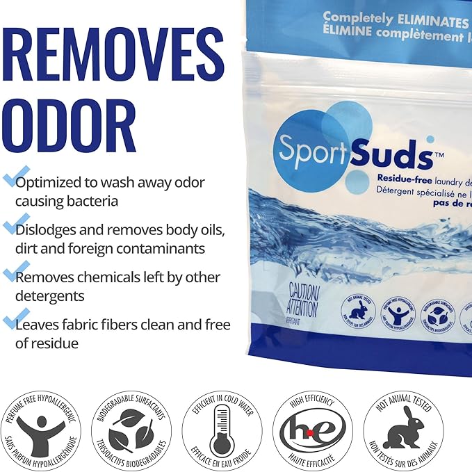Sport Laundry Detergent, Odor Eliminator Technology, Laundry Soap for Workout Clothes and Everyday Use - Sport Suds 500grams - Image 3