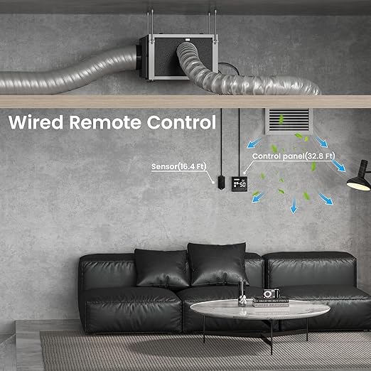 Waykar 158 Pints Crawl Space Dehumidifier with Remote Control up to 6,500 sq. ft., Dual Duct HVAC Commercial Whole-House Dehumidifier for Basement, Industry Water Damage Unit - 5-Year Quality Coverage - Image 4