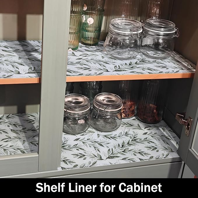 Shelf Liners Non Adhesive and Strong Non-Slip 12IN x 20FT Shelf and Drawer Liners for Kitchen Cabinet Wire Fridge, Waterproof Shelf Drawer Liner,Easy to Clean,Green Leaf - Image 7