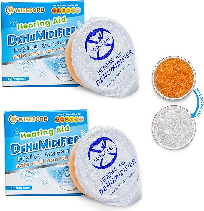 2 Pieces Hearing Aid Dryer, Hearing Aid Dryer Capsules Bricks, Hearing Aid Accessories by Wisesorb