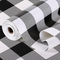 Shelf Drawer Liner for Kitchen Cabinets Non-Adhesive Non-Slip, Hide Stains & Scratches, Strong Grip Thickened Gingham Cabinet Liners for Shelves, Dresser, Cupboard, Pantry, Black/White, 23.6In x 30FT by Insigoo