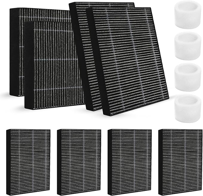8-Pack Humidifier Premium Replacement Filters for LEVOIT Superior 6000S Smart Evaporative Humidifier + 4-Pack Top Fill Humidifier Filters Replacement, Gray by Gazeer