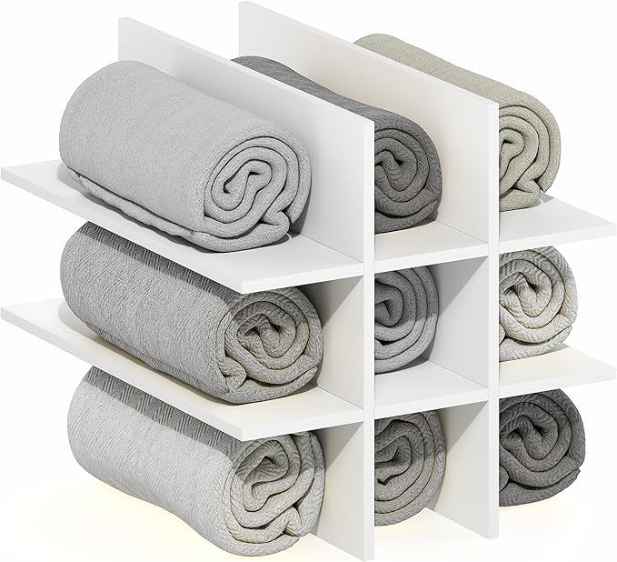 Furinno Cubicle Cube Insert, 9-Compartment Cube Organizer, Geometric Shelf Accessory, Fits into Furinno Triple Thick Cubes, IKEA Kallax, for Organizers and Storage, White by Furinno-FitsYourSpaceFitsYourBudget