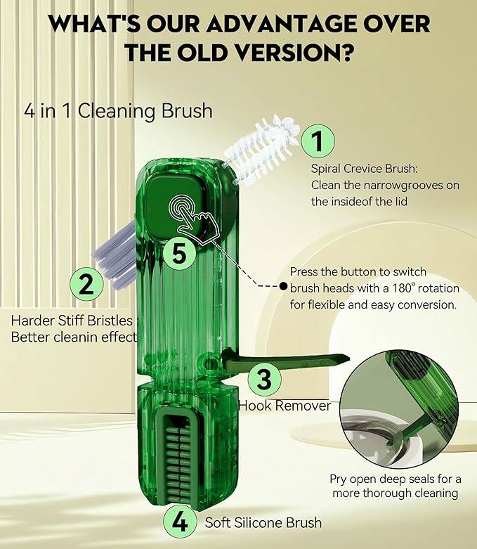 4 in 1 Cup Lid Gap Cleaning Brush - 2025 Multifunctional Insulation Bottle Cleaning Tools, Mutipurpose Tiny Silicone Cup Holder Cleaner, Home Kitchen Cleaning Tools - Image 3