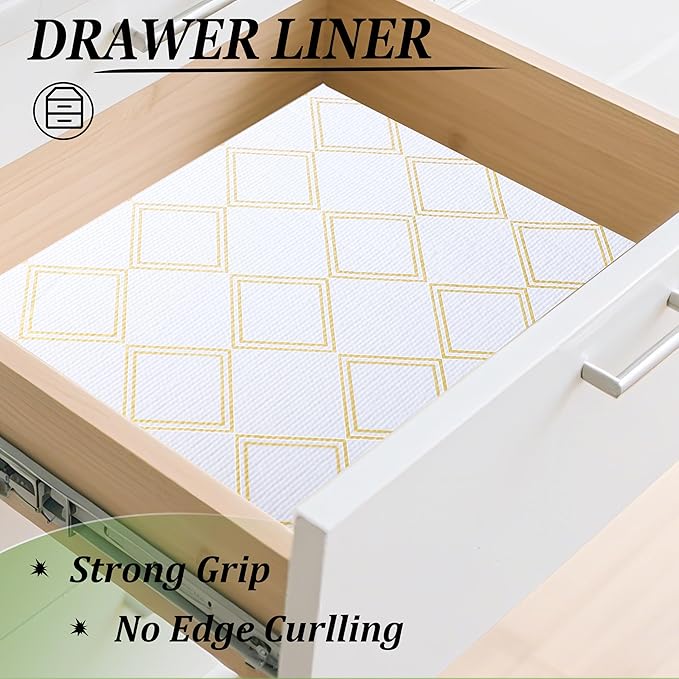 Shelf Liners for Kitchen Cabinets Non-Adhesive 12 Inch X 20 Ft Cabinet Liner Waterproof Dresser Drawer Liner Non Slip Shelf Paper for Kitchen Bathroom Closet Refrigerator Cupboard Pantry - Image 7