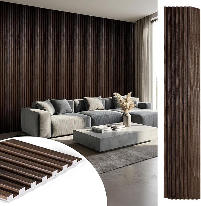 96 * 6 8-Pack WPC Solid Interlocking Grille,Walnut by LARWORKS