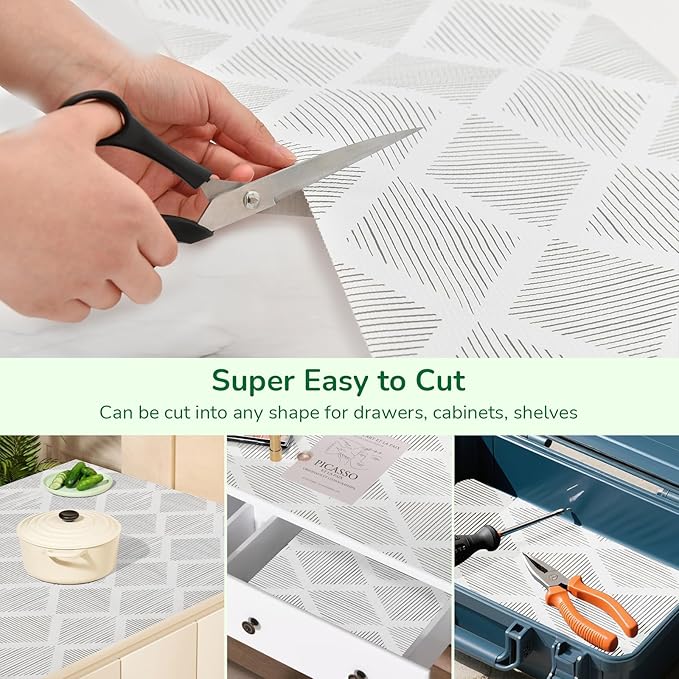 Shelf and Drawer Liner for Kitchen Cabinets 24In x 30FT Non-Adhesive Shelf Liner Non-Slip Strong Grip Cabinet Liner Waterproof Thickened Easy to Clean Drawer Mats Protect Pantry, Tool Box, Dresser - Image 5