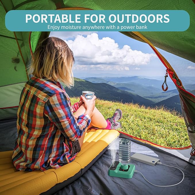 Portable Humidifiers for Travel, Small Mini Humidifier with Auto Shut-Off, Nightlight and Storage Bag for Hotel, Bedroom or Office, Plant Humidifier Indoor, MintGreen - Image 5