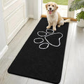OLANLY Dog Door Mat for Muddy Paws 70x32, Paw Print Design, Absorbs Moisture and Dirt, Absorbent Non-Slip Washable Doormat, Quick Dry Chenille Mud Mat for Dogs, Entry Indoor Entryway Carpet, Black by OLANLY
