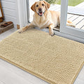 OLANLY Dog Door Mat for Muddy Paws 36x24, Absorbs Moisture and Dirt, Absorbent Non-Slip Washable Doormat, Quick Dry Chenille Mud Mat for Dogs, Entry Indoor Entryway Carpet for Inside Floor, Sand by OLANLY