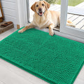 OLANLY Dog Door Mat for Muddy Paws 36x24, Absorbs Moisture and Dirt, Absorbent Non-Slip Washable Doormat, Quick Dry Chenille Mud Mat, Entry Indoor Entryway Carpet for Inside Floor, Emerald Green by OLANLY