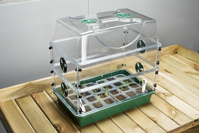 Medium EarlyGrow Seed and Herb Domed Propagator with 2 Vented Side Height Extensions and Security Clip Set - Image 5