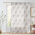 jinchan Linen Floral Curtains 100 Inch Extra Wide for Patio Sliding Glass Door Room Divider Curtain for Living Room 96 Inch Length Farmhouse Peony Black Printed Curtain Set 1 Panel by JINCHAN