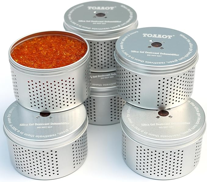 Gun Safe Dehumidifier 200g - Small Silica Gel Desiccant Canister, Moisture Absorber for Gun Cabinets & Safes, Protect 160 Cubic Feet, Silver, Aluminum Shell - Image 3