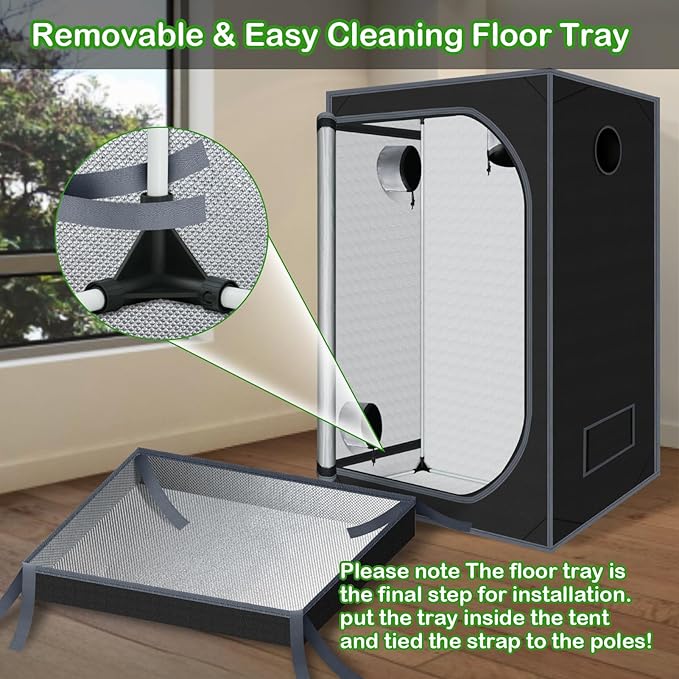 Grow Tent 60"x60"x78" Growing Tents for Indoor Plant 600D Mylar Hydroponic High Reflective Grow Tent for Plant Fruit Flower Veg Growing 5x5 - Image 6