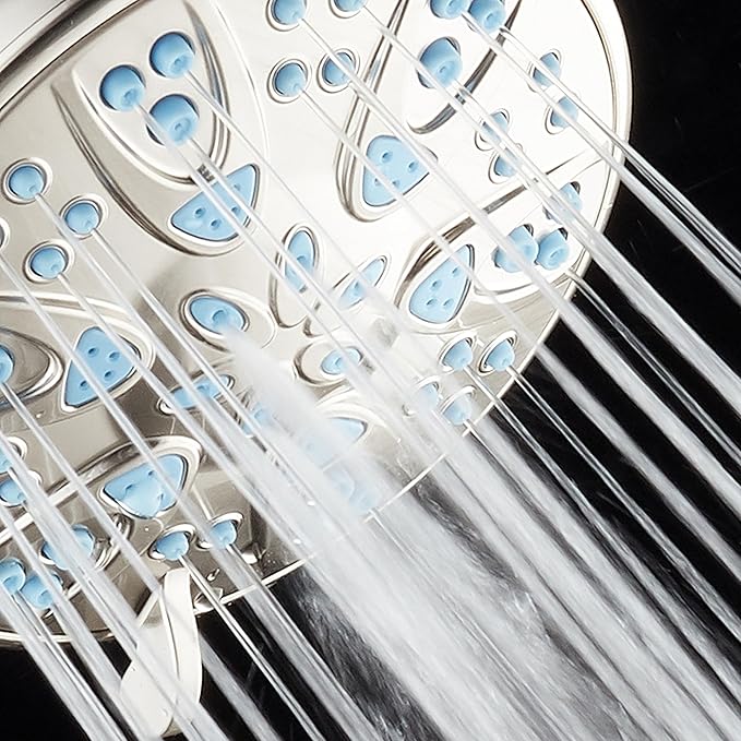 AquaDance Antimicrobial – Anti-Clog High-Pressure 6-Setting Head with Microban Nozzle Protection from Growth of Mold, Mildew & Bacteria for Stronger Shower 4", Aqua Blue Jets – 1.8 GPM - Image 5