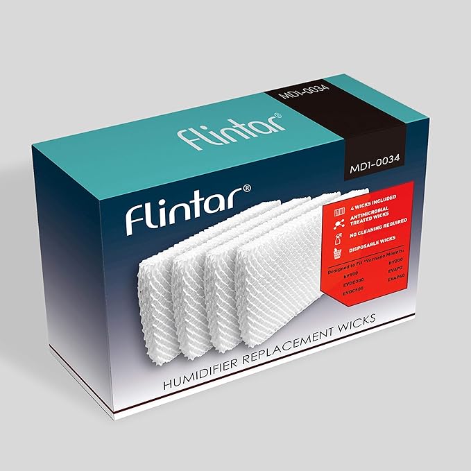 Flintar MD1-0034 Humidifier Replacement Wick Filters, Compatible with Vornado Evaporative Humidifier Evap40, Evap2, EV3, EV100, EV200, EVDC300, EVDC500, EVDC505 (Not for Evap3), 4-Pack - Image 2