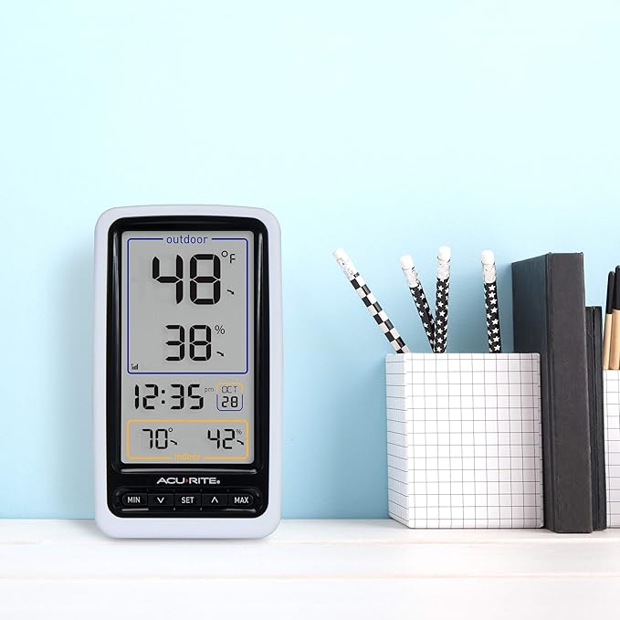 AcuRite 01136M Wireless Thermometer with Indoor/Outdoor Temperature and Humidity, White - Image 2