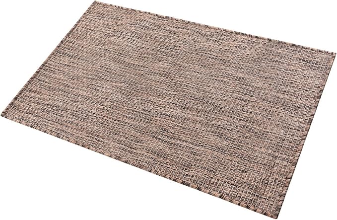 Unique Loom Outdoor Solid Collection Area Rug (2' x 3' 1" Rectangle Light Brown/Ivory) - Image 2