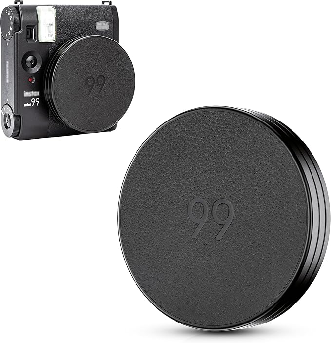 Retro Leather Lens Cap for Fujifilm Insta Mini 99,Aluminum Anti-Dust Anti-Scratches Lightweight Camera Lens Cover with Soft EVA Interior, Accessories for Fuji Mini 99 Lens Protection Cover by JJC