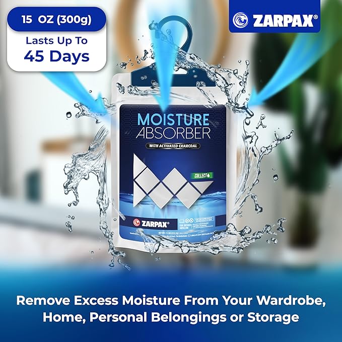 Moisture Absorber Sachets Activated Charcoal 7.5 oz/212g - Remove Excess Moisture In Air & Odor - Desiccant Dehumidifier for Closet, Drawer, Storage - Dampness & Humidity Control - Set of 20 - Image 2