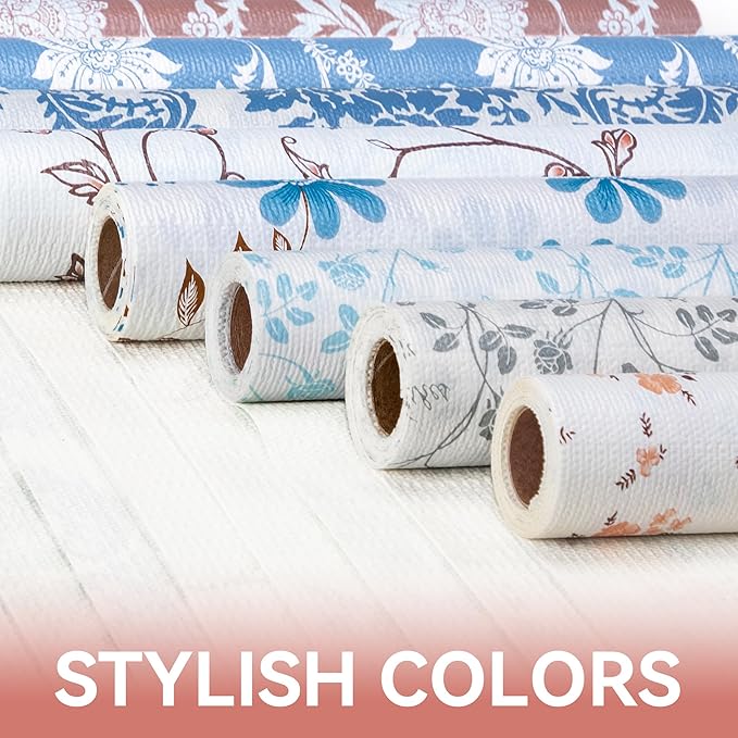 RAY STAR Shelf Liner, 18 Inch x 8 Feet Non Adhesive Floral Kitchen Cabinet Liner for Pantry Drawer Vanity, Strong Grip Non Slip Waterproof, Shelf Liners for Kitchen Cabinets Cupboard Pink Orange - Image 9