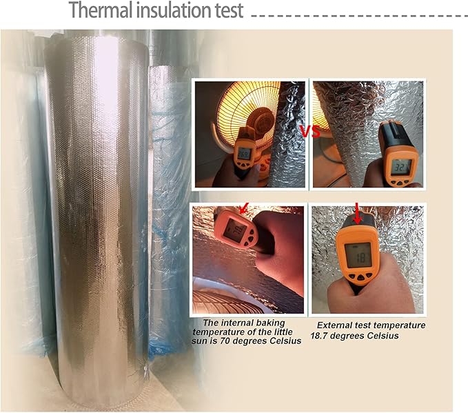 Reflective Insulation Foil, 1x15m (3.2x49.2ft), Aluminum Foil and Polyethylene, Thermal Insulation, Soundproofing, Moisture Protection - Image 6