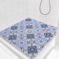 HOMBYS Square Shower Mat Non Slip 27x27 in,Shower Mat with Drain Hole in Middle,Shower Floor Mats for Inside Shower,PVC Loofah Shower Stall Mat,Secure in Shower Mat,Boho Bath Mats for Shower by HOMBYS