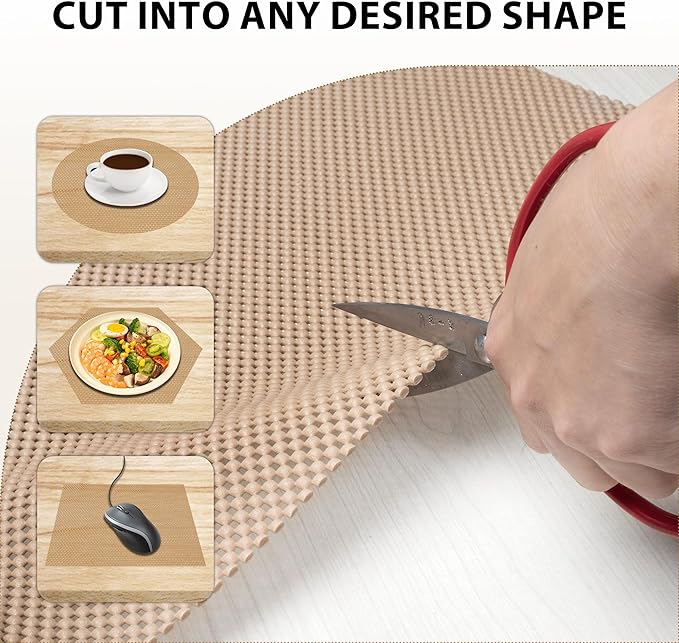 Shelf Liners for Cabinets-Drawer Liner Cabinet Liners for Shelves Kitchen,Non-Adhesive,Non-Slip,Brown,12 x 180 inch - Image 2