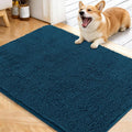 OLANLY Dog Door Mat for Muddy Paws 40x32, Absorbs Moisture and Dirt, Absorbent Non-Slip Washable Doormat, Quick Dry Chenille Mud Mat, Entry Indoor Entryway Carpet for Inside Floor, Atlantic Blue by OLANLY