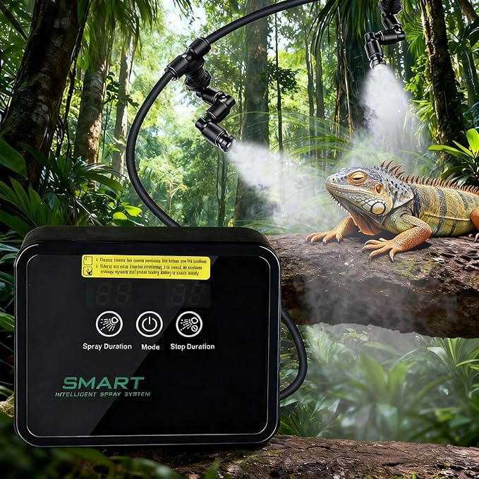Reptile Mister System, Mister for Reptile Tank Terrarium Fogger/Humidifier & 360° Nozzles 5PCS, Reptile Misters Automatic for Bearded Dragon，Snake, Gecko, Frog, Lizard by Unknown