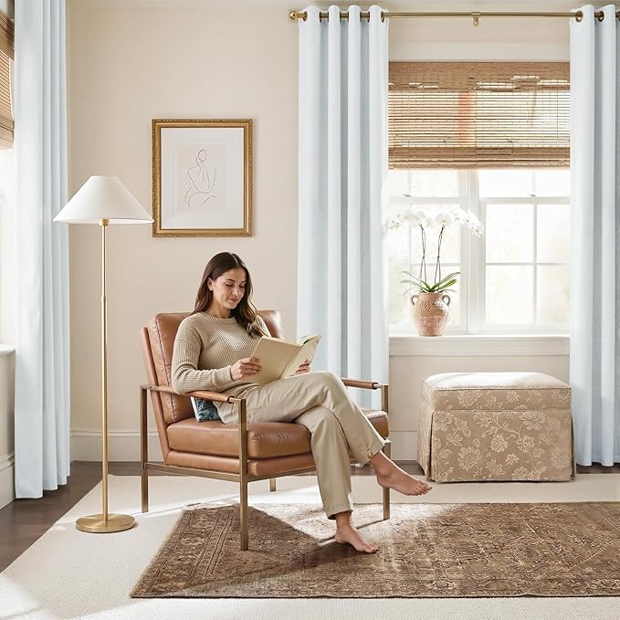 NICETOWN Farmhouse 100% Blackout Linen Curtains for Bedroom, Off White, W52, 2 Pieces, Noise Reducing Textured Linen Look 90 inch Length Curtains for Living Room - Image 2