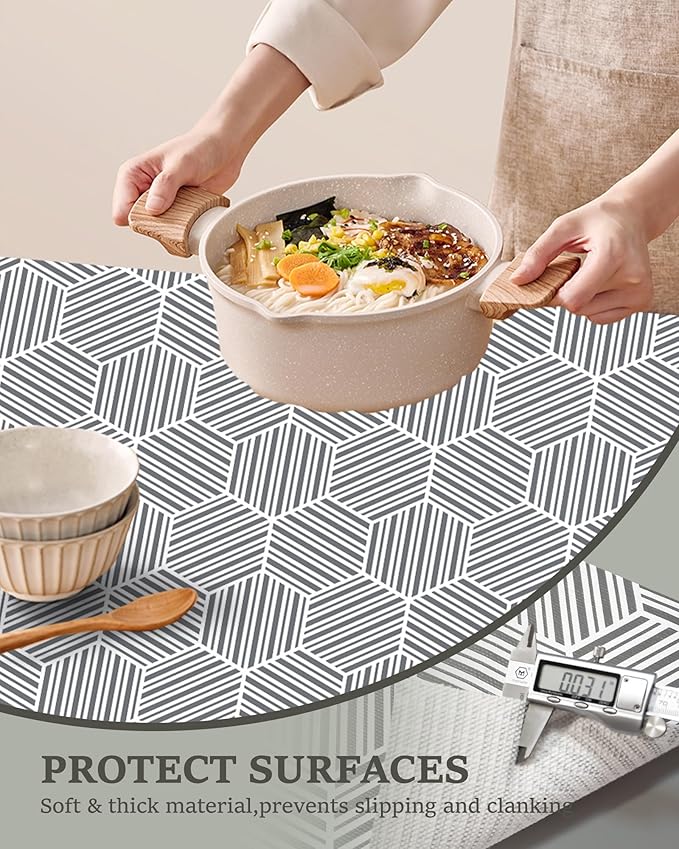 Shelf Liner Drawer Liner for Kitchen Cabinet, 17.5In x 20FT Non-Adhesive Slip Resistant Cabinet Liners, Thickened Strong Grip Waterproof Shelf Paper Protect Cupboard, Dresser, Bathroom Drawers, Gray - Image 4