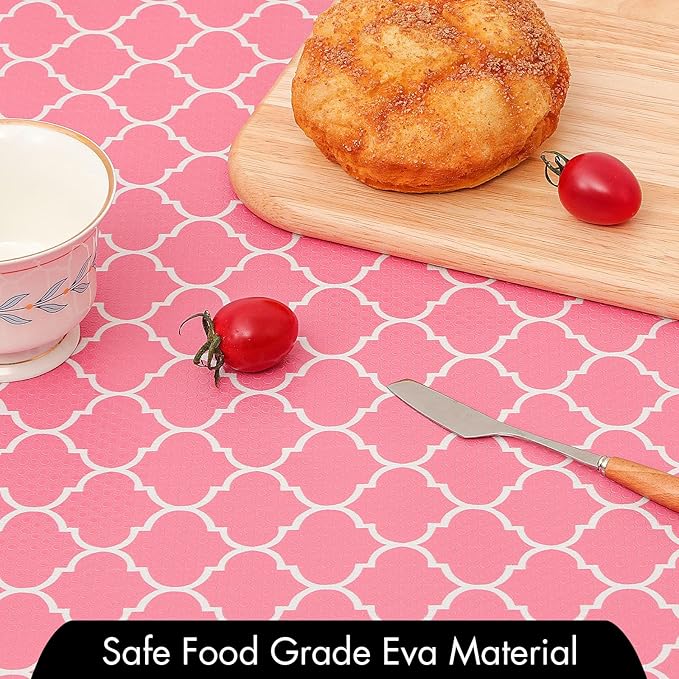 Cooyes Shelf Liner, Non Adhesive Drawer and Cabinet Liner, EVA Washable Oil-Proof Shelf Paper for Kitchen Cabinets, Refrigerator, Storage, Desks with Modern Pattern - Image 6