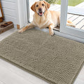 OLANLY Dog Door Mat for Muddy Paws 36x24, Absorbs Moisture and Dirt, Absorbent Non-Slip Washable Doormat, Quick Dry Chenille Mud Mat, Entry Indoor Entryway Carpet for Inside Floor, Warm Taupe by OLANLY