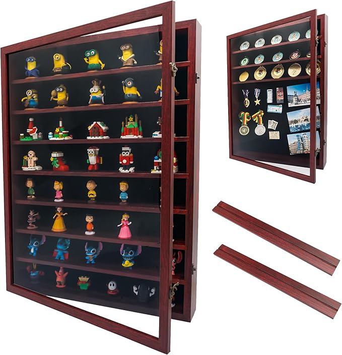18*24 Large Shadow Box Frame with Removable Shelves,Shadow Boxes Display Cases for Small collectables，Deep Memory Box Display Case Trinket Shelf for Collection，Coins，Miniatures Figures,Red by Unknown