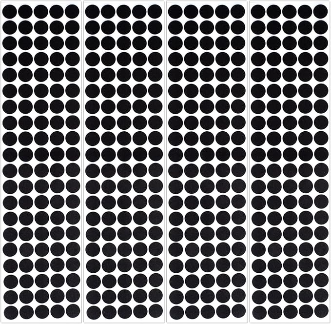 400 Pcs Small Felt Furniture Pads, Self-Adhesive EVA Foam Dot Circles, Round Felt Furniture Stickers for Desks Drawers Vases Photo Frames Cabinets Doors Candlesticks - Black (0.78") by Unknown