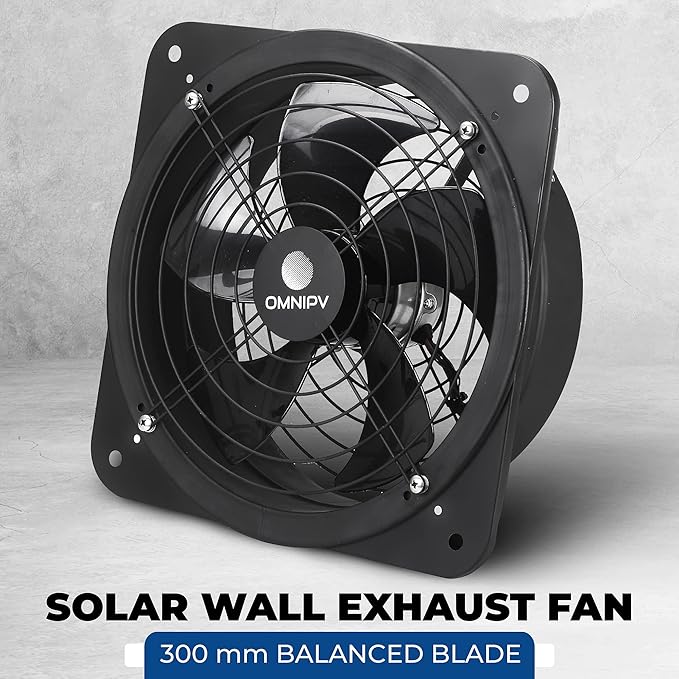 Solar Powered Wall Mount Exhaust Fan, 35 Watt (for Home, Garage, Workshop, Greenhouse, RV, Outdoor Garden, etc.) - Image 2