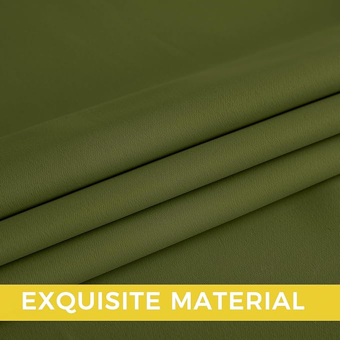 NICETOWN Room Darkening Draperies Curtains Panels, 2 Panels Olive Green W52 x L84 - Image 7