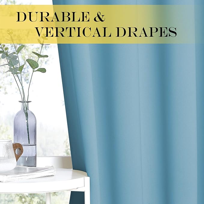 NICETOWN Blackout Window Curtain 90 inch Length - Room Darkening Thermal Insulated Grommet Large Window Treatment Light Blocking for Bedroom/Doorway (Teal Blue, 1 Panel, W52 x L90) - Image 4