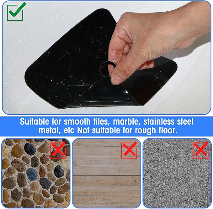 Yinkin 6 Pcs Drain Covers to Keep Bugs Out Silicone Shower Floor Tub Stoppers Bathtub Drain Stoppers Sewer Anti-Odor Mats Deodorizing Plugs for Bathroom(6 x 6 Inch,Square,White, Grey and Black) - Image 5