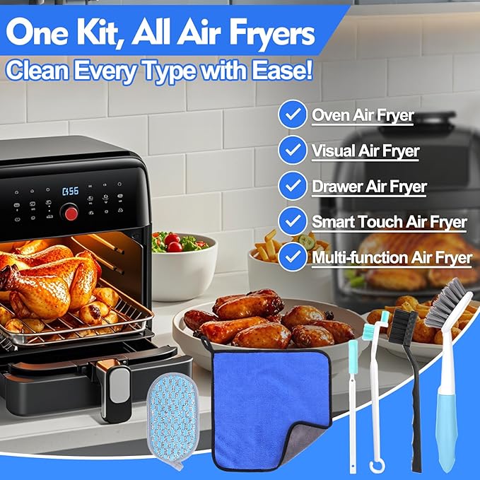 XANGNIER Air Fryer Cleaner Brush Kits,6 Pcs Air Fryer Cleaning brush Tools Accessories - Image 4