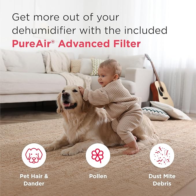 Frigidaire Gallery 2-in-1 50-Pint Portable Dehumidifier with Wi-Fi, Energy Star Certification & Air Quality Monitoring for Medium/Large Rooms & Basements, Custom Humidity Control, Auto Shut Off, White - Image 9
