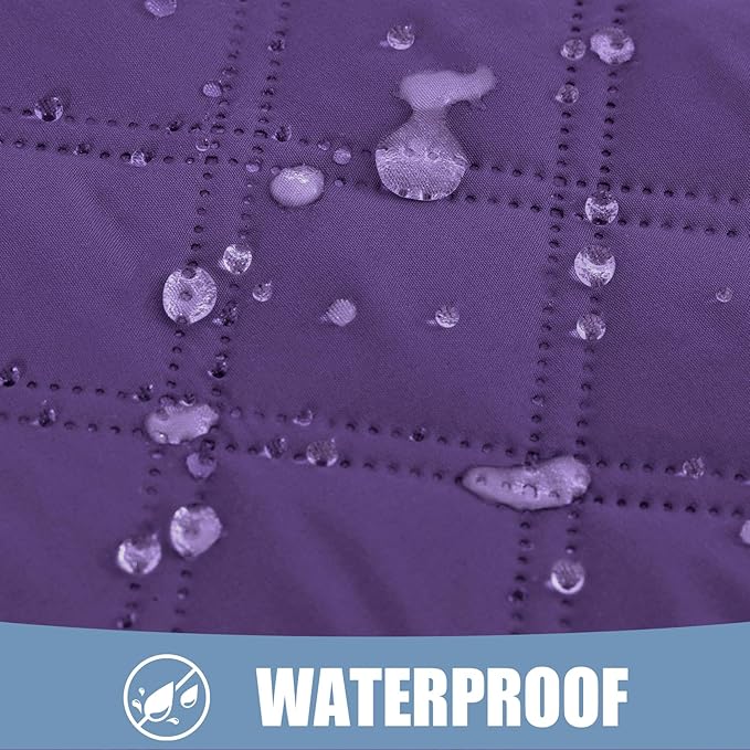 Smiry Waterproof Dog Bed Cover Pet Blanket, Soft Washable Dog Blanket for Furniture Bed Couch Sofa Reversible, Checkered (40"x50", Purple/Purple) - Image 2