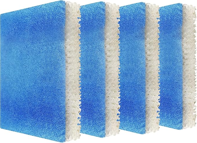 HQRP 4-Pack Wick Filter T Compatible with Honeywell Filter T HFT600 / HFT600PDQ Replacement fits Honeywell HEV615 HEV620 HEV600 Humidifiers, with Blue Pre-Filter by HQRP