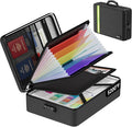 Fireproof Document Bag, Insulated Document Box with Lock, Important Document Organizer with Waterproof Zipper, 7 Pockets Portable Soft Safe Storage Home Travel Office for Letter/A4 Files by JIHOX