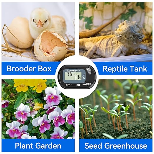 AQUANEAT Reptile Thermometer Hygrometer Digital Display Temperature and Humidity Moniter for Reptiles Rearing Box with Suction Cup - Image 3