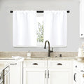 NICETOWN RV Curtains for Camper Windows, White Curtains for Kitchen Window, Home Decoration Light Filtering Drapes for Small Window (29" Wide by 20" Long, 1 Pair) by NICETOWN