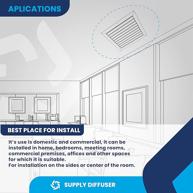 14x4 Inch (Duct Opening) Air Return Vent Cover Decorative – Premium Aluminum AC Vent Cover for Ceiling & Wall, Rustproof Grille, Ideal for Home HVAC Grille, Durable & Easy to Install by ACLAMINAIRE - Image 3